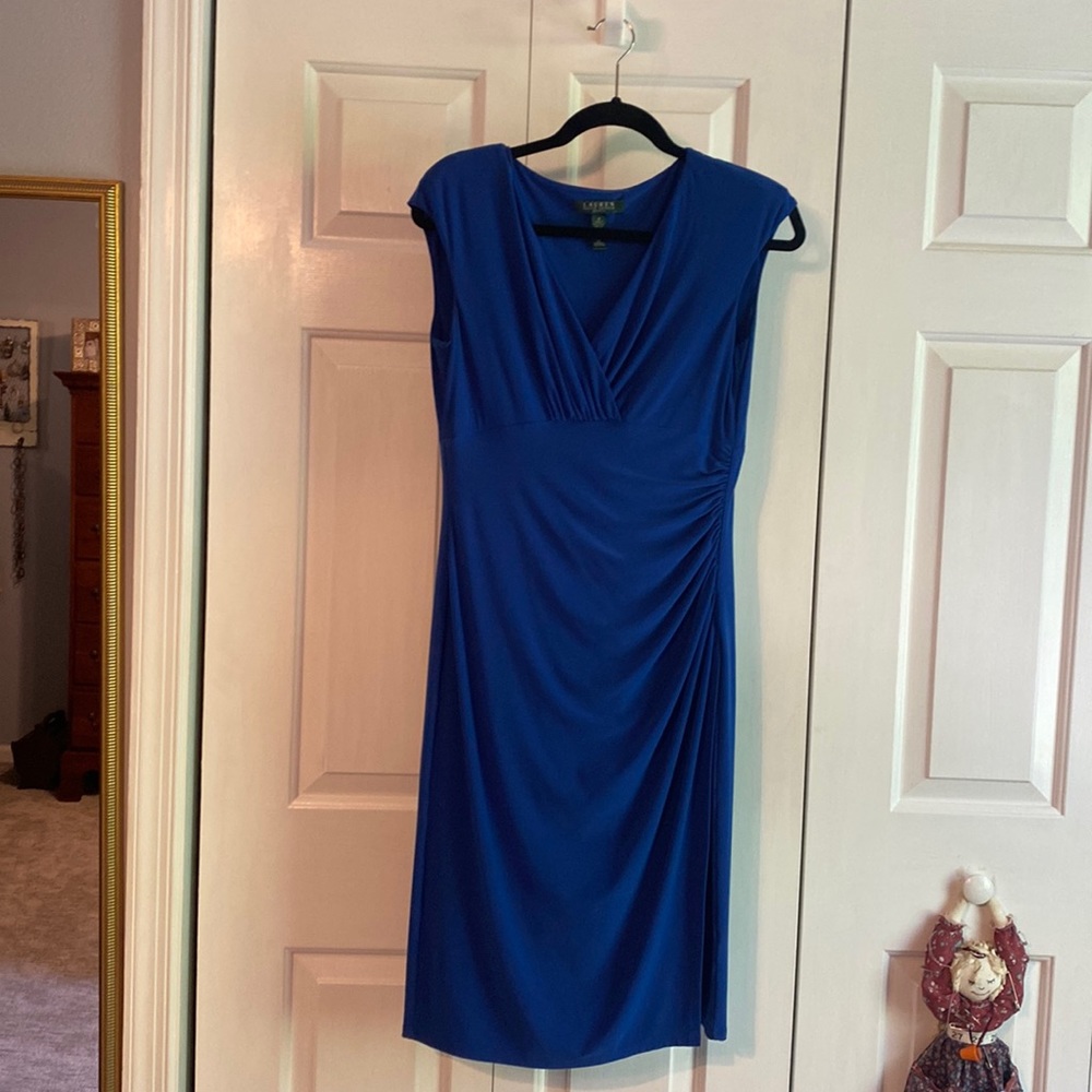 Ralph Lauren sleeveless blue dress size 8